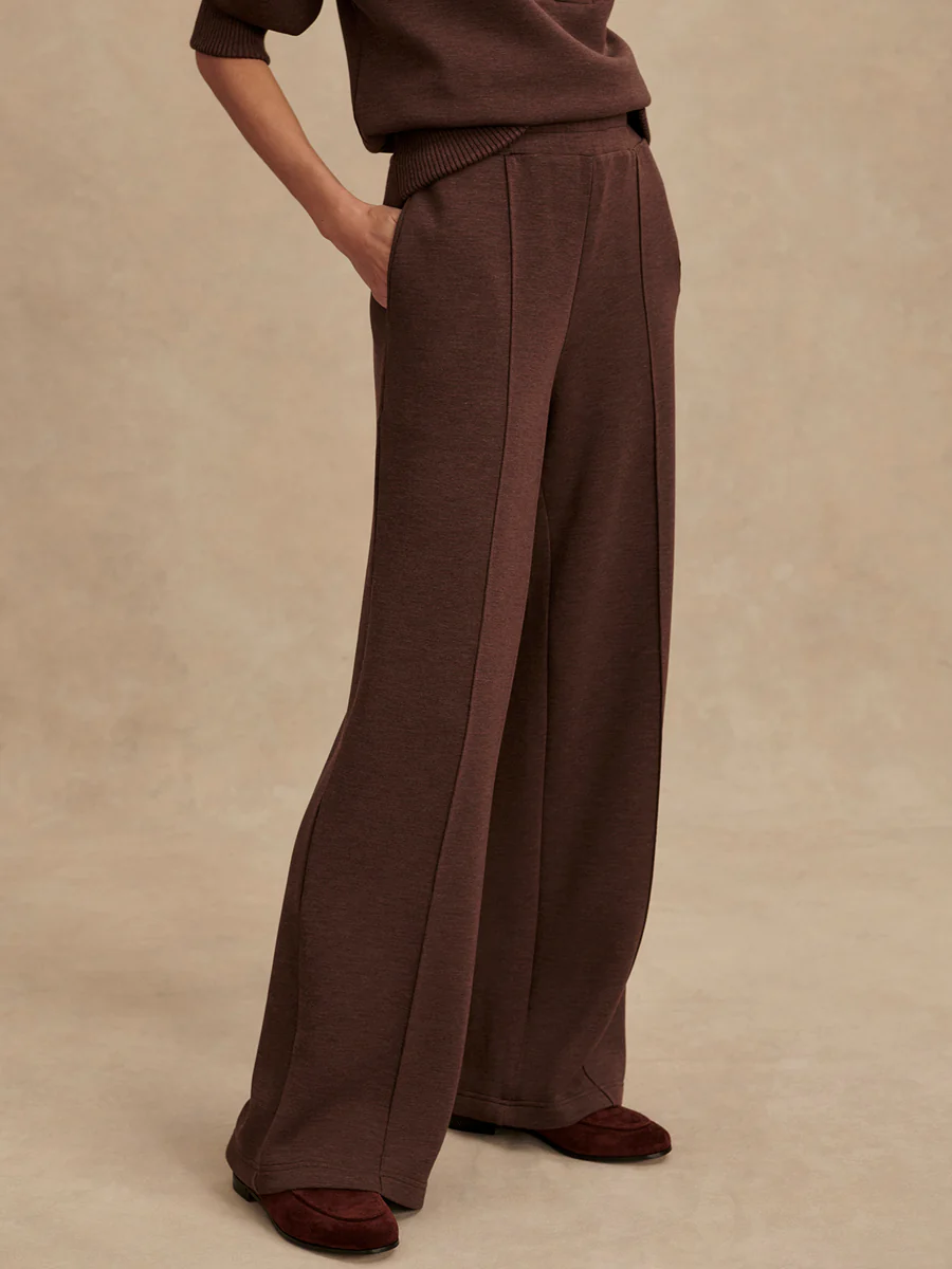 The Wide Leg Pant 28-Coffee Bean Marl