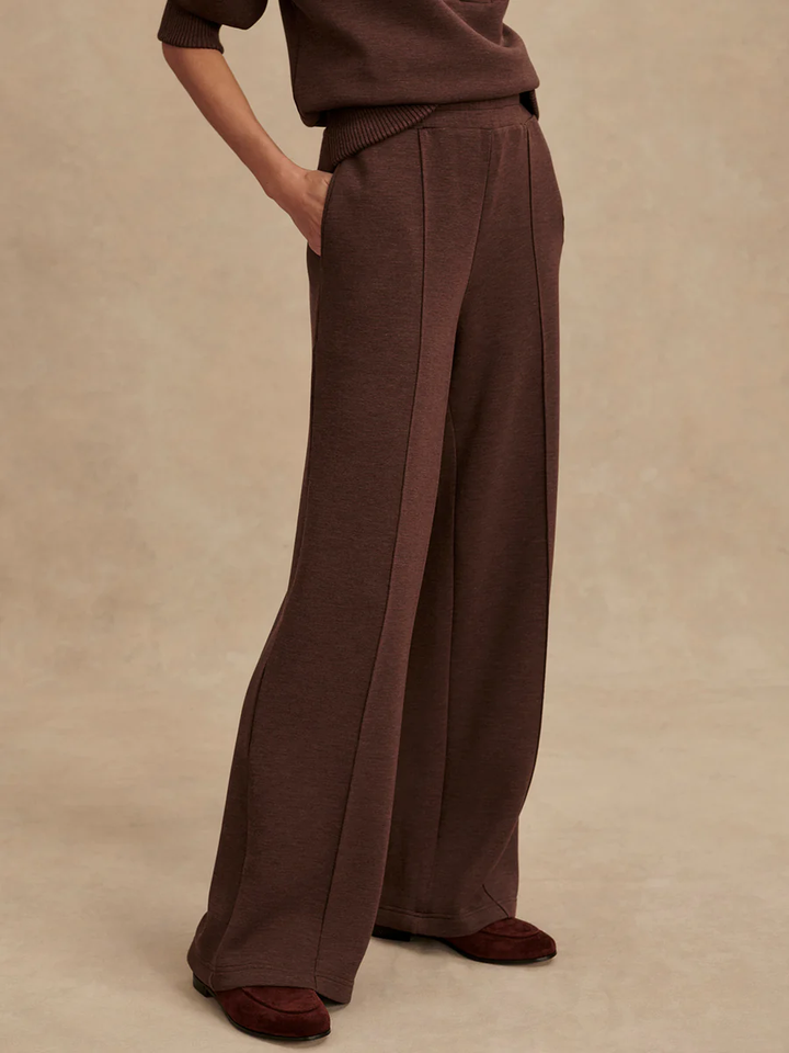 The Wide Leg Pant 28-Coffee Bean Marl