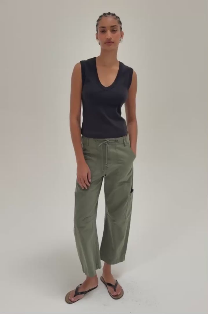 Sabrina Curved Utility Pant-Meadow