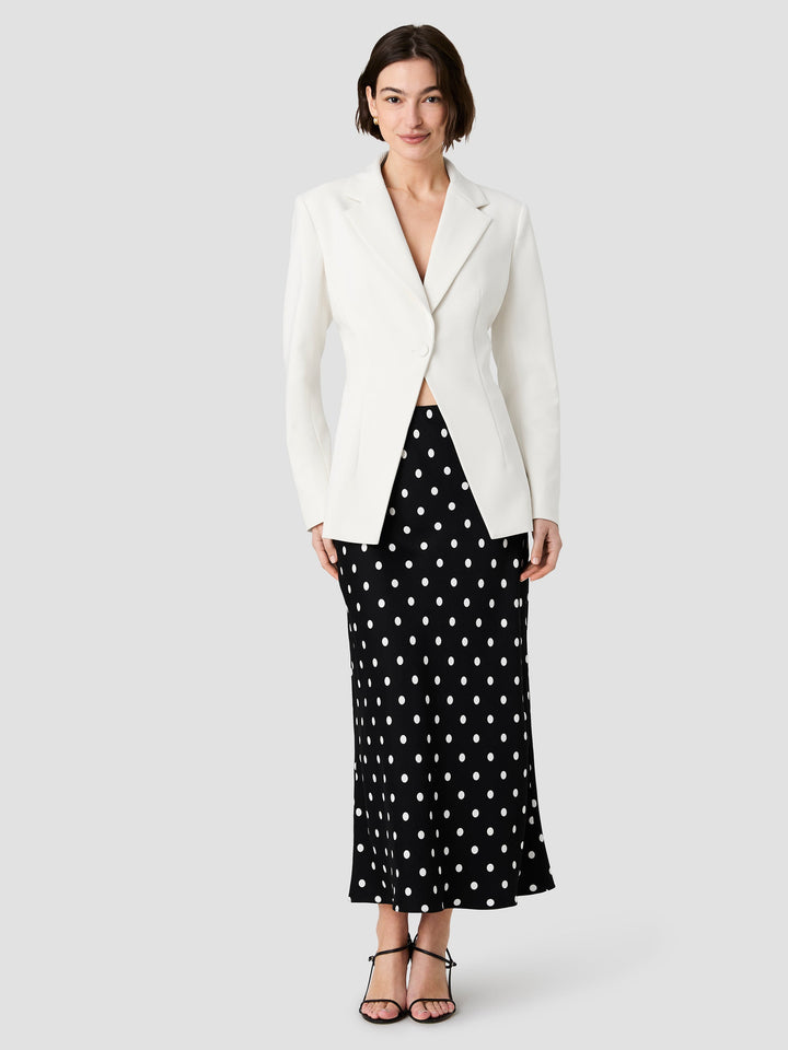 Azra Twill Cinched Blazer-Porcelain Cream