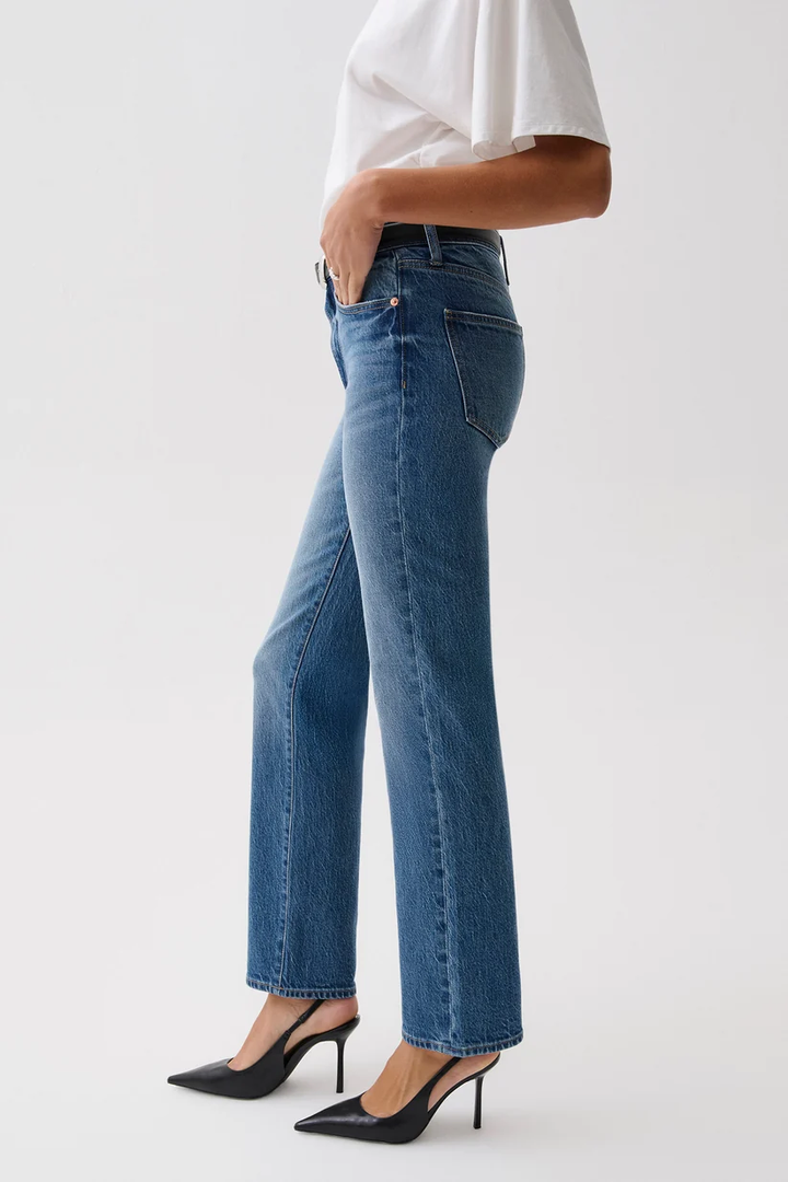 Aleks Midi Rise Straight Long-Sea Salt