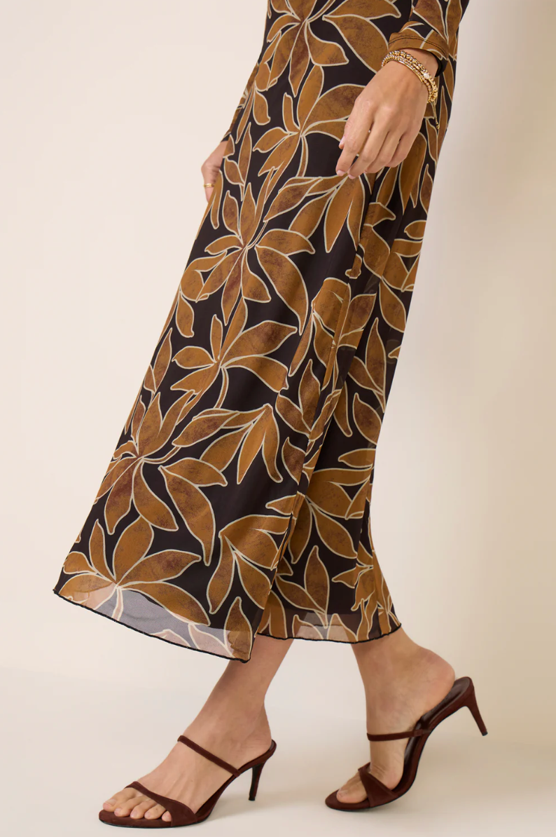 Spellbound Mesh Floral Maxi Dress Coconut