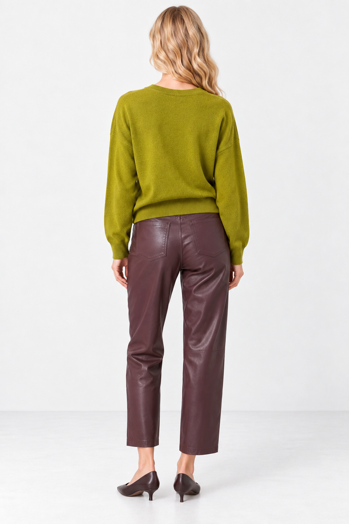 Cindy V-Neck Sweater-Chartreuse