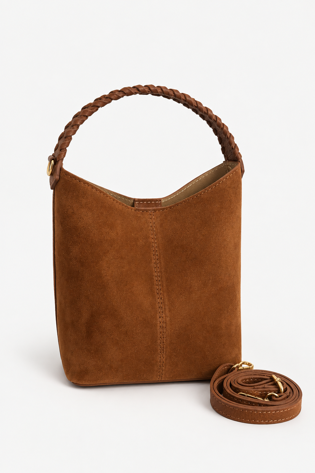 Emilia Suede Tote- Cognac