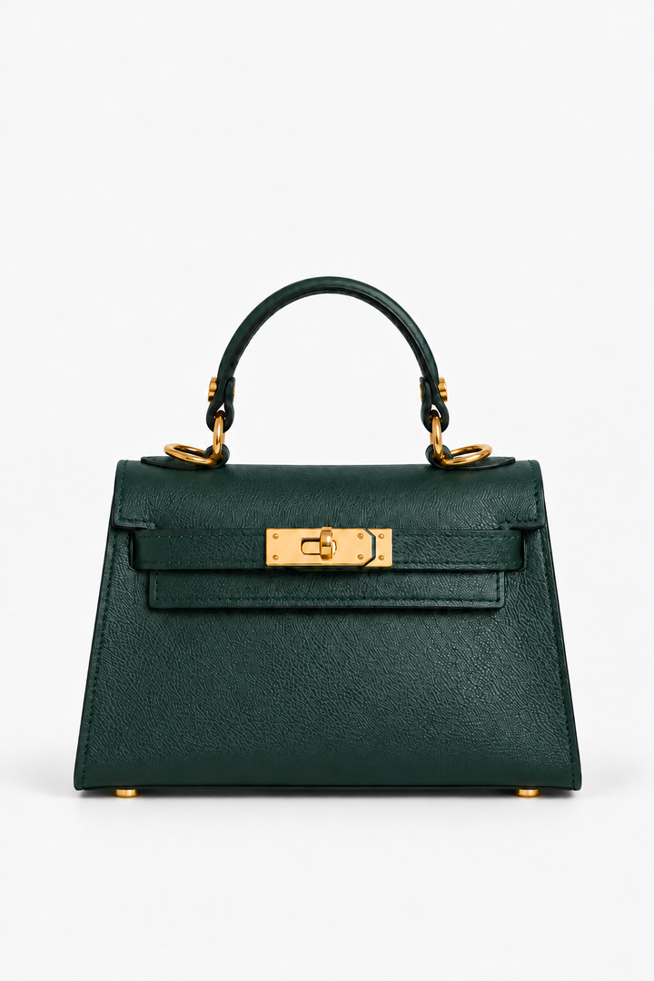 Victoria Leather Small Tote-Green