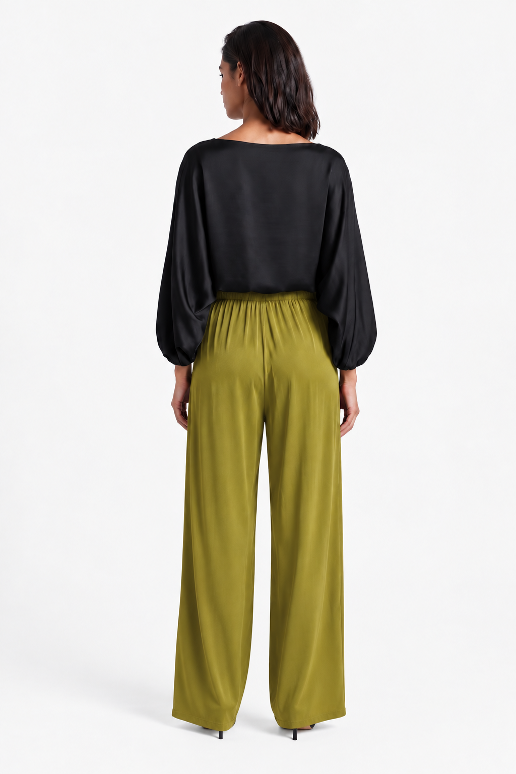 Washed Silky Trouser - Chartreuse