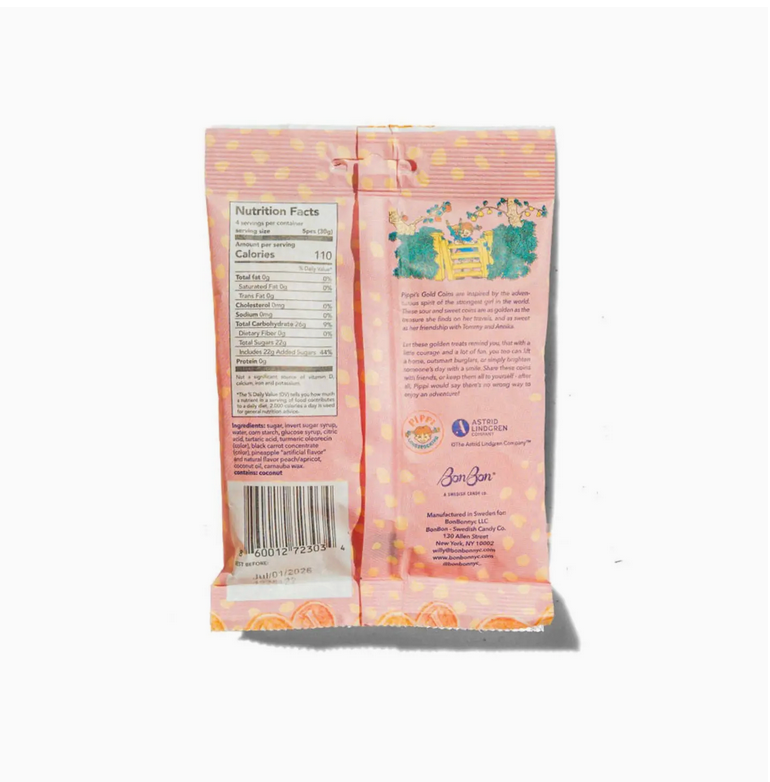 Pippi Longstocking Gold Coins - Swedish Candy 4.2oz (120g)