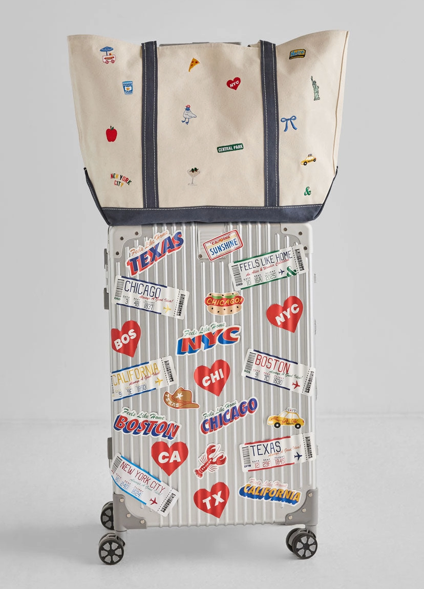 New York City Icons Canvas Tote