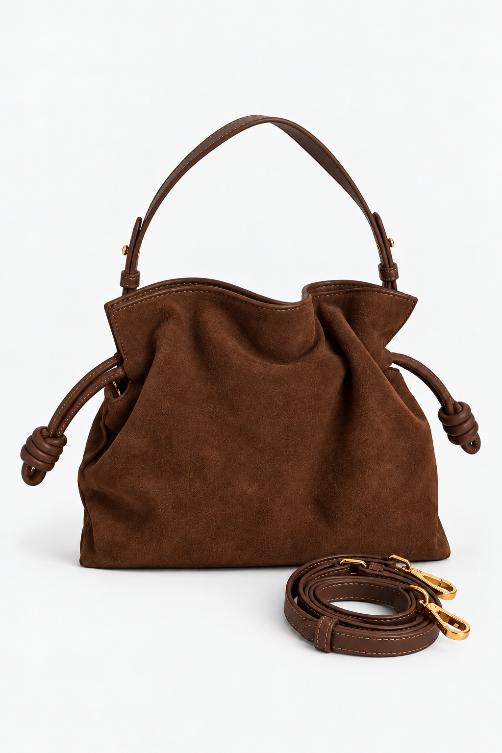 Lucia  Suede Tote - Chocolate Brown