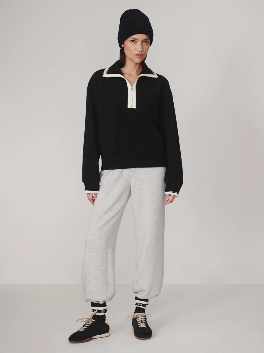 Anika Half Zip Fleece-Black