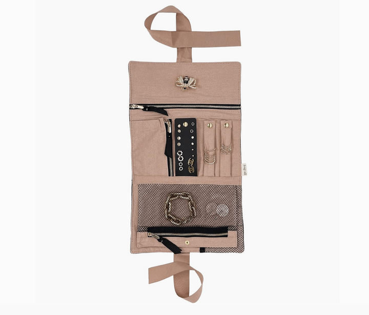 Large Jewelry Roll/Travel Pouch-Black