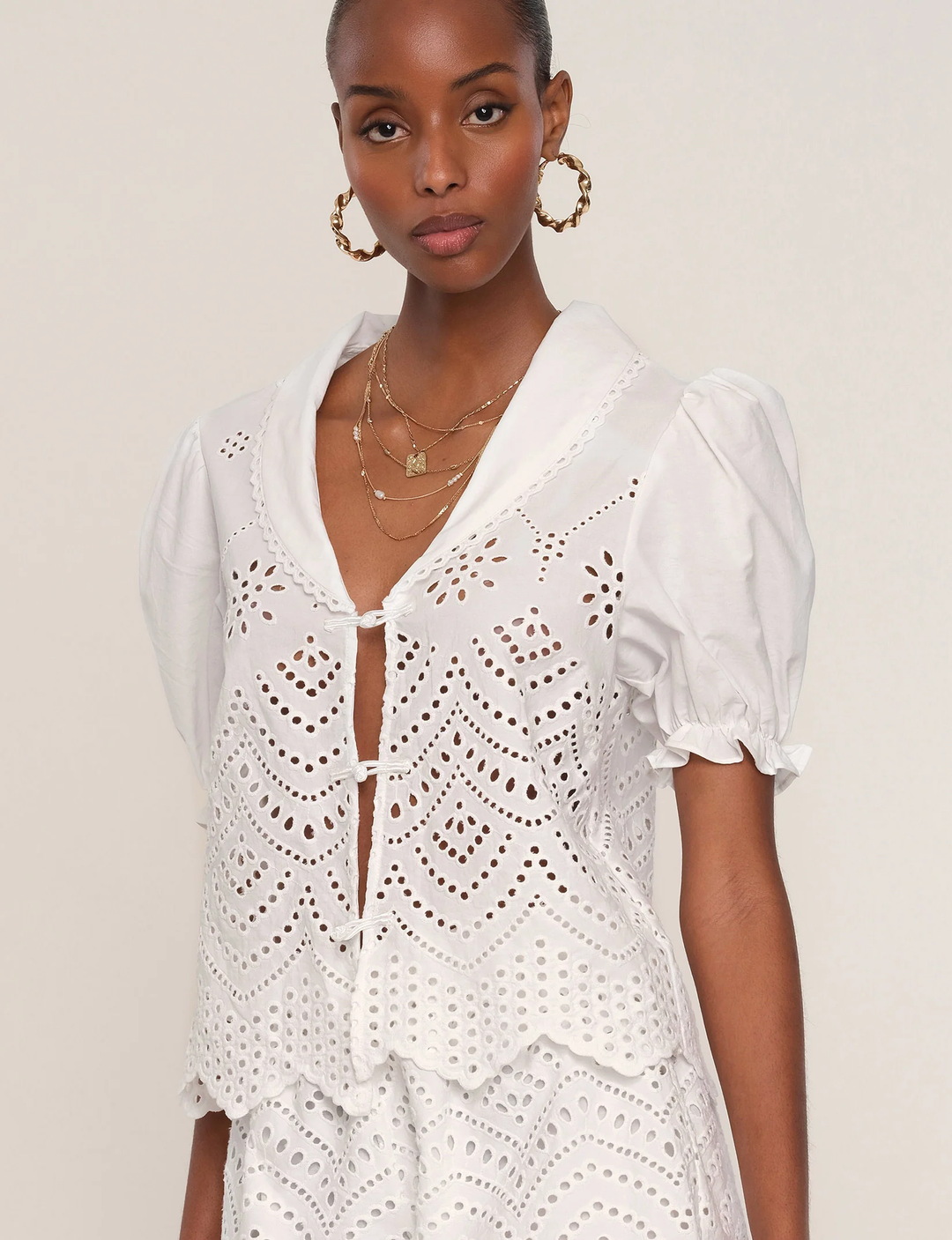 Floria Two Piece Short Set-Eggshell