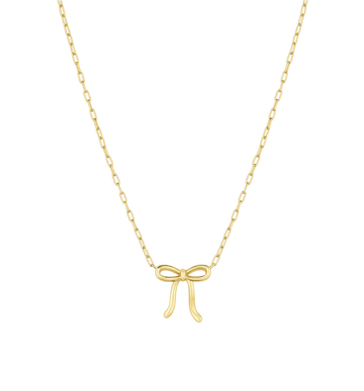 Put A Bow On It Necklace Gold