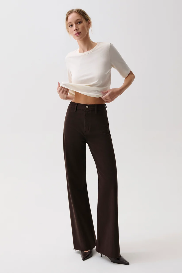 Penny High Rise Wide Leg-Mocha