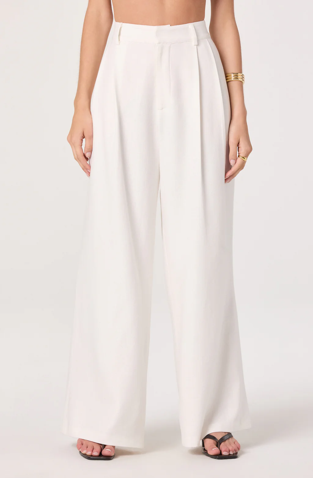 Talulla Wide-Leg Linen Pants-Off White