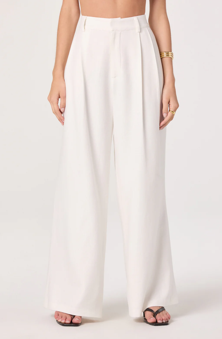 Talulla Wide-Leg Linen Pants-Off White