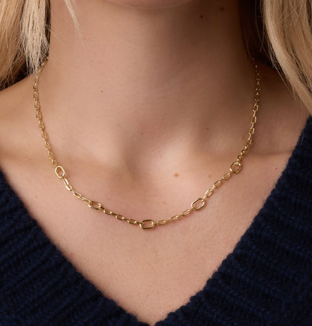 Parker Link Necklace Gold