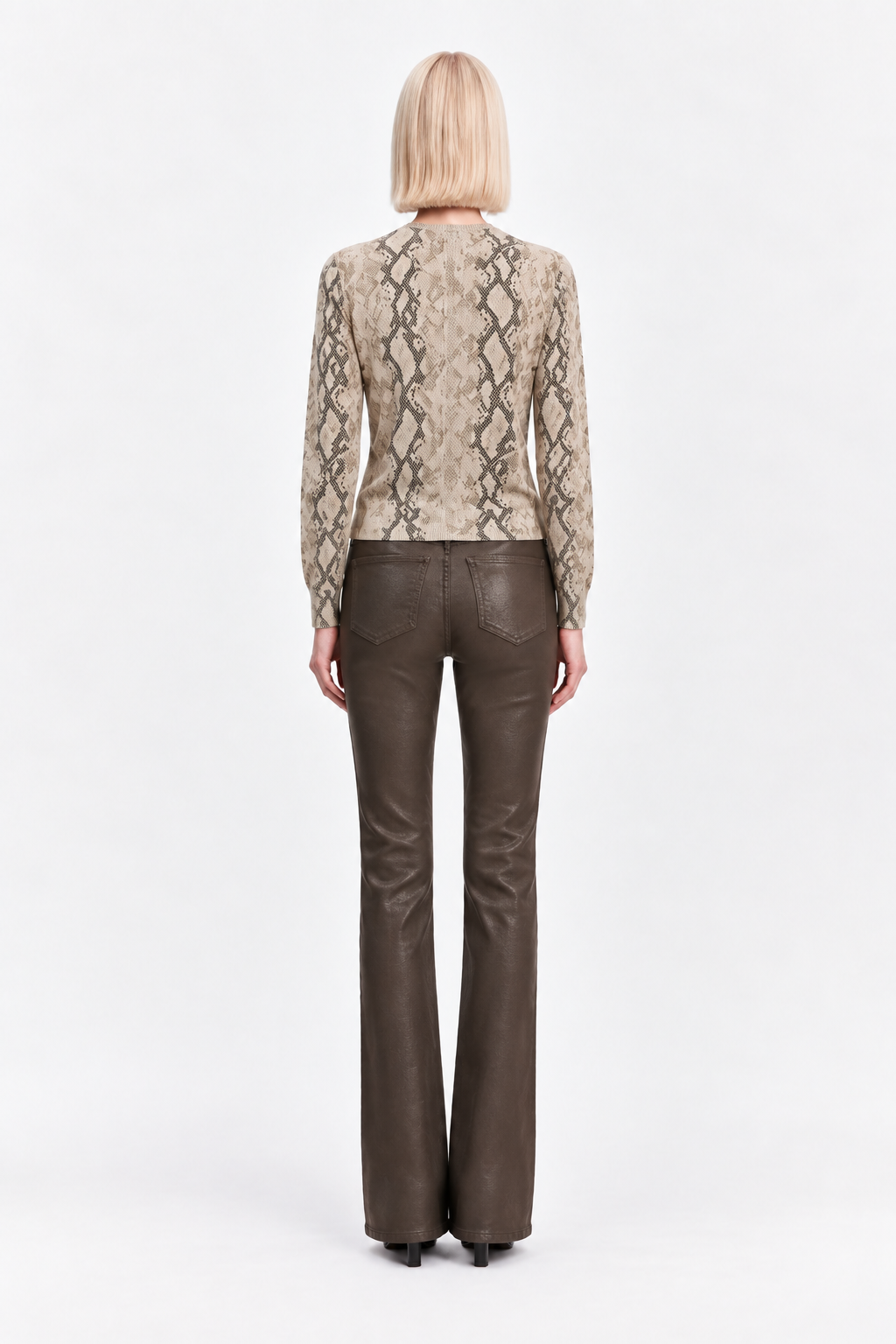 Snake Skin Cardigan-Taupe