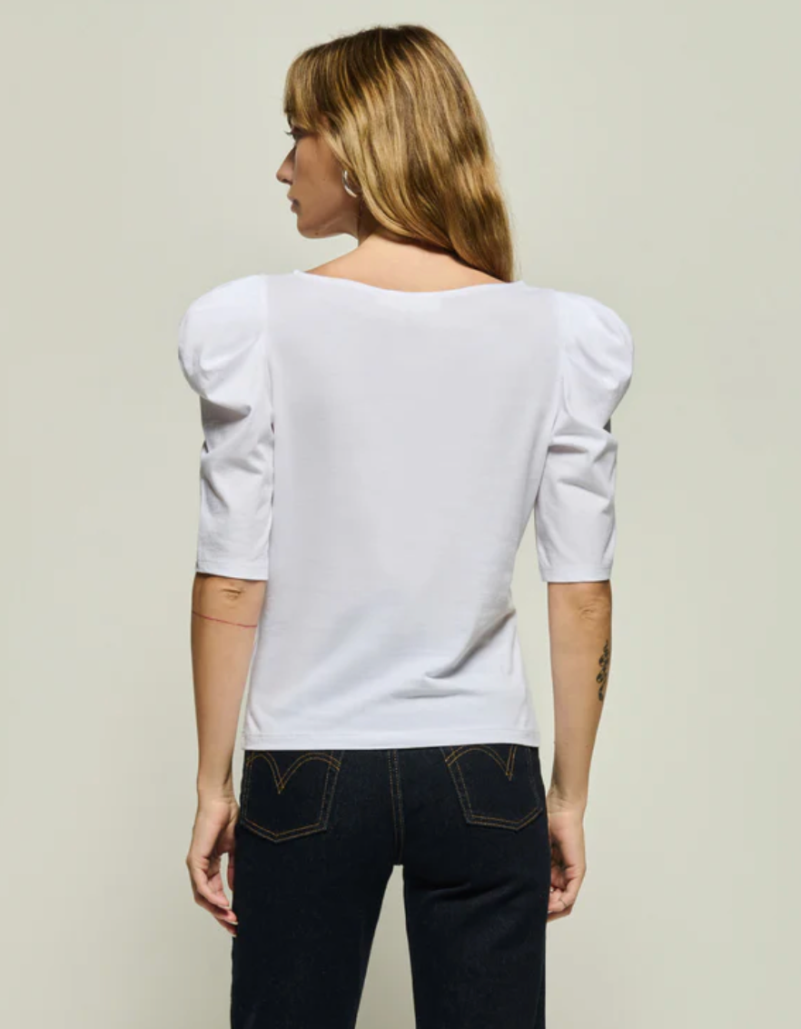 Emery Boat Neck Top White