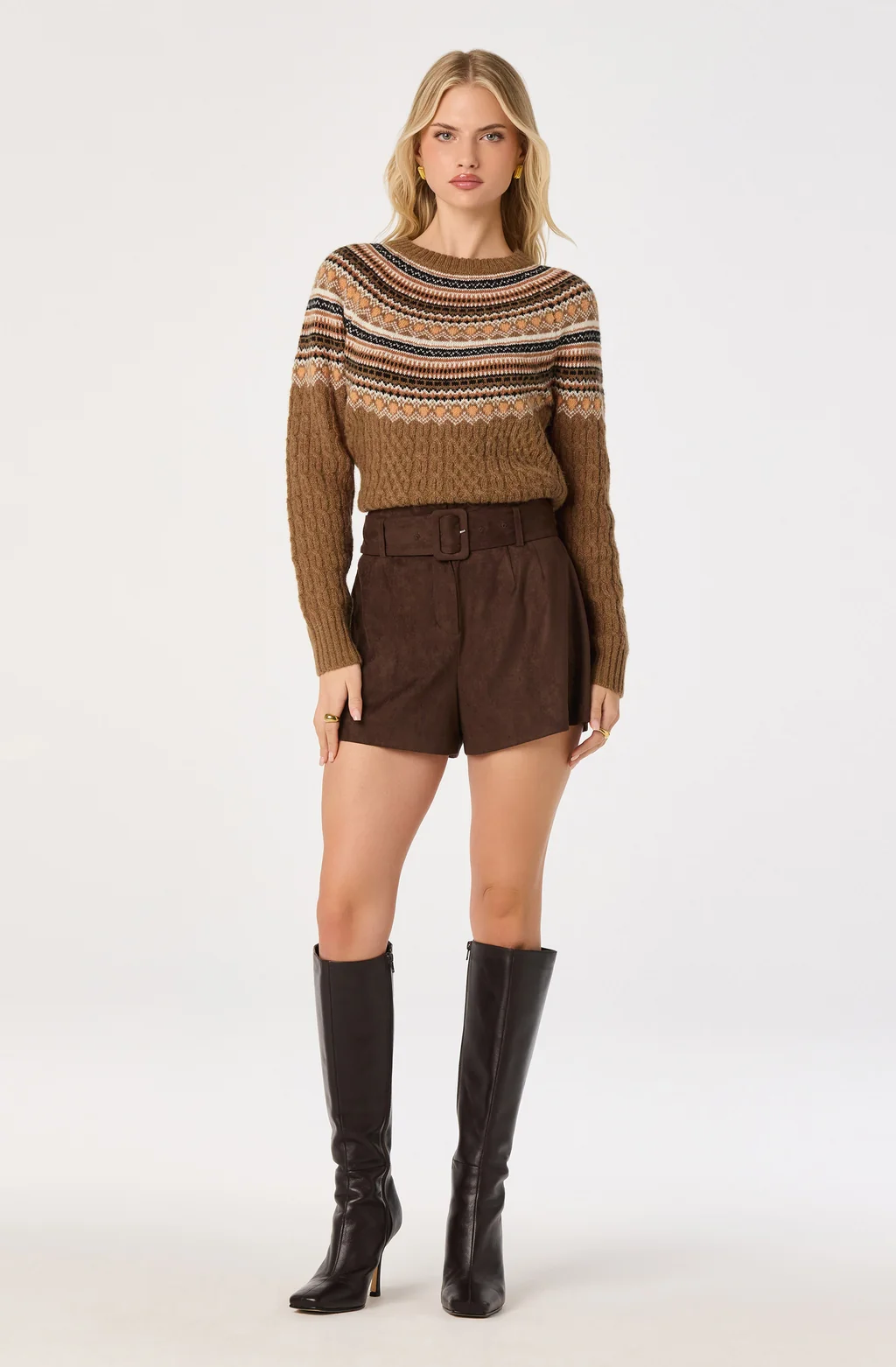 Daria Fair Isle Sweater - Camel