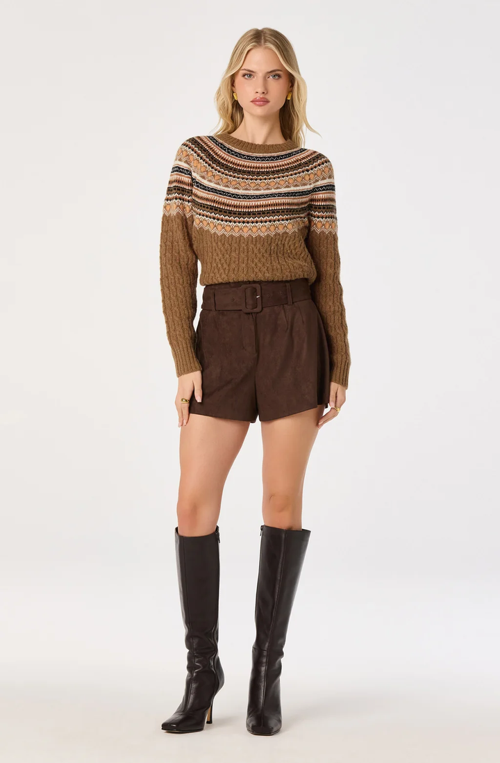 Daria Fair Isle Sweater - Camel