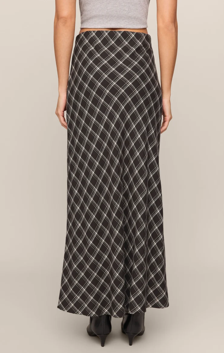 Europa Plaid Skirt-Ash Black