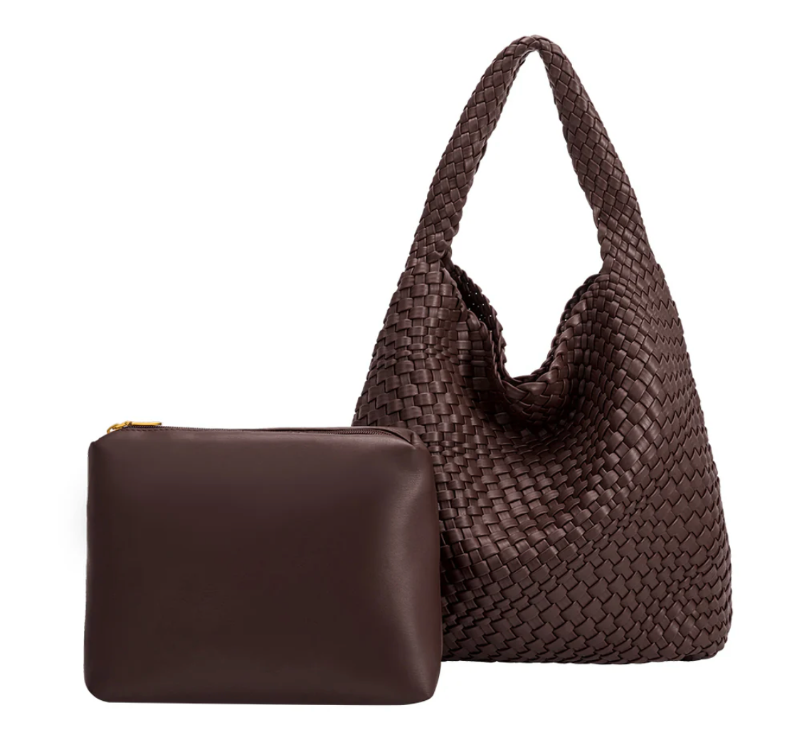 Large Brown  Woven Tote Bag