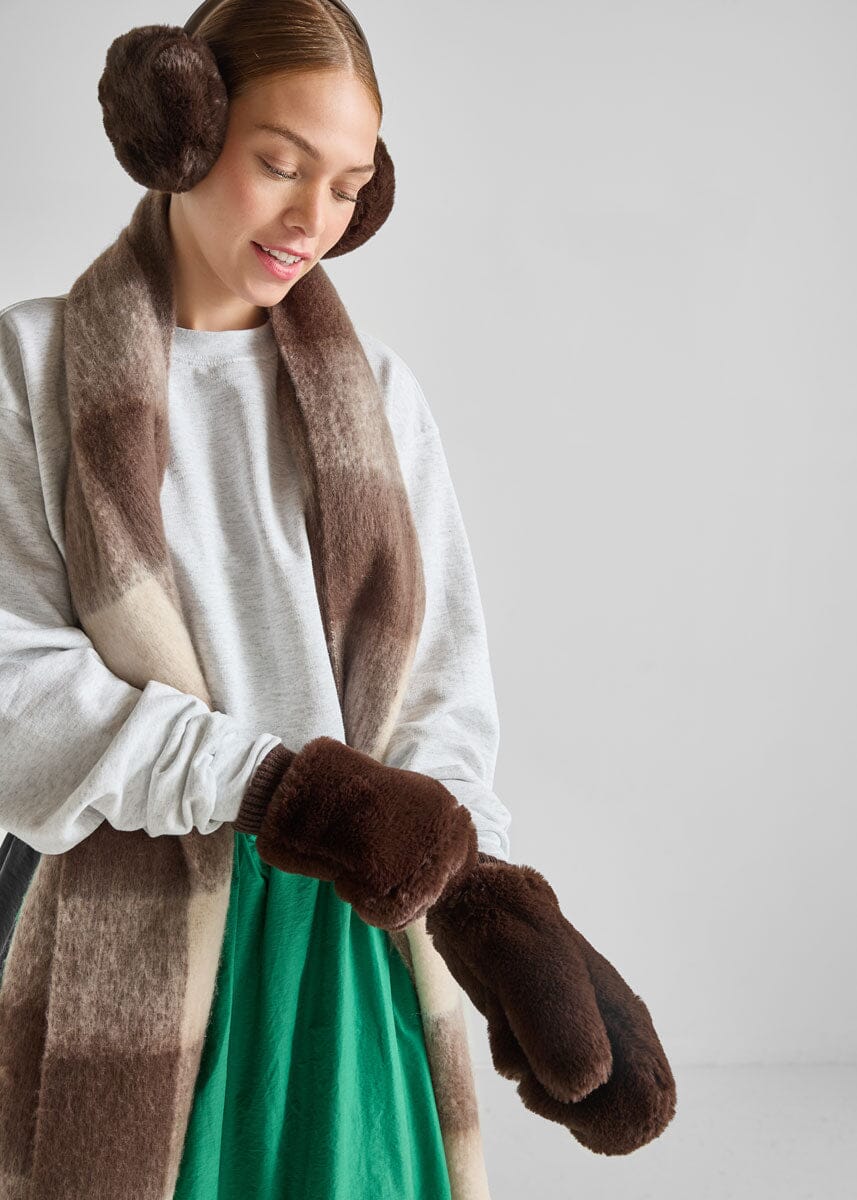 Faux Fur Earmuff - Chocolate