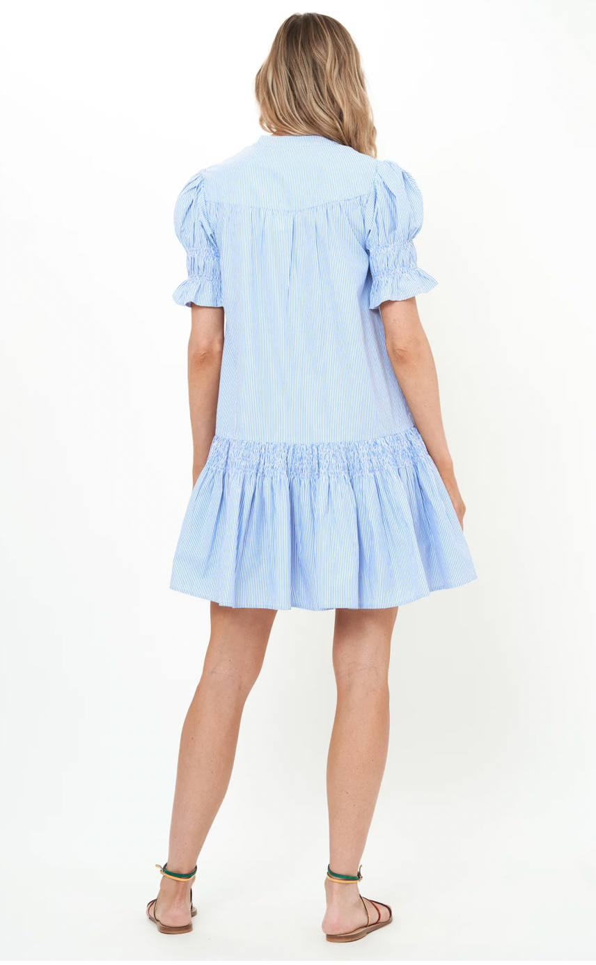 Smocked Drop Mini- Chatham Blue