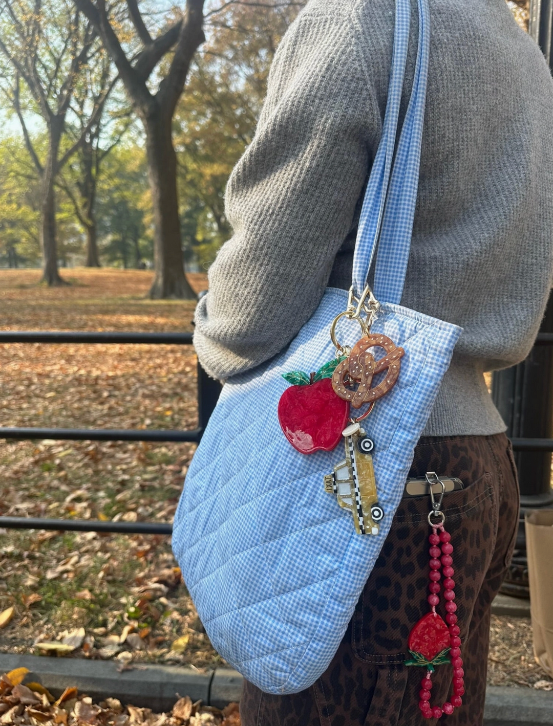 Hand-Painted Taxicab Bag Charm & Keychain