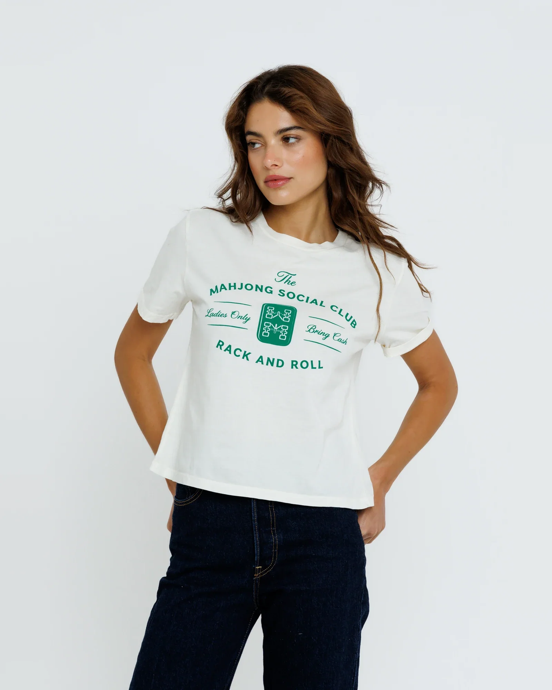 Mahjong Social Club Tee-Off White