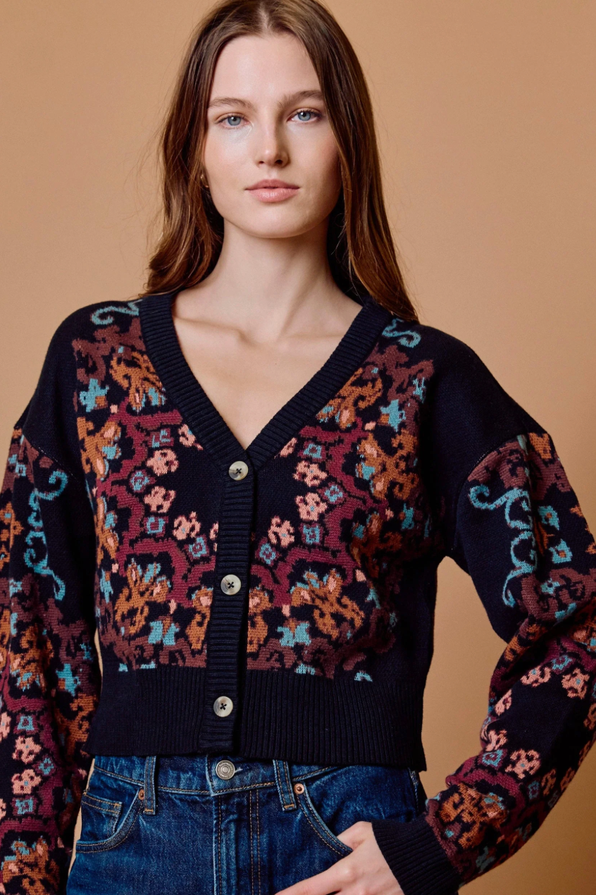 Daniella Sweater -Ebony Print