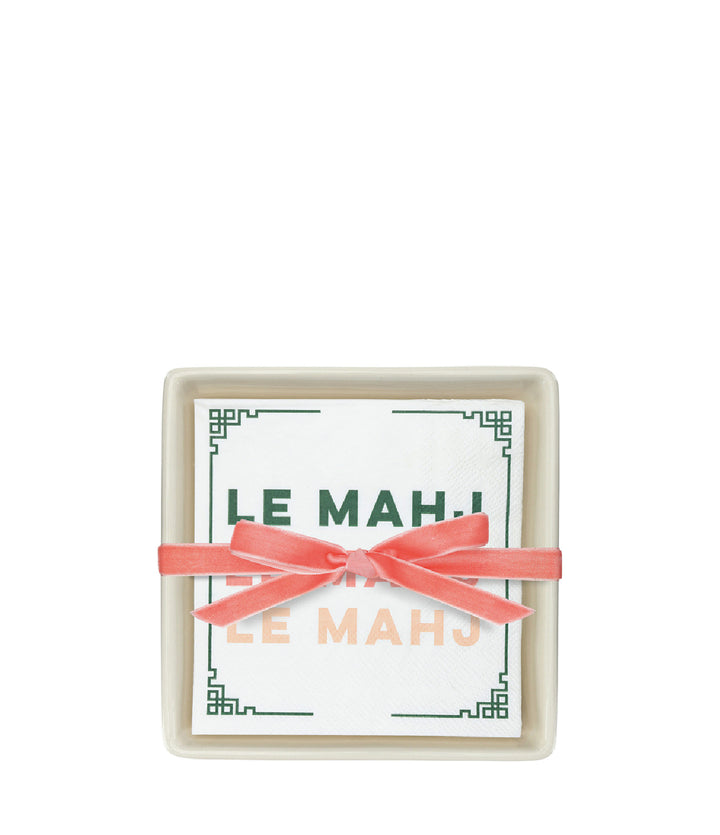 Ceramic Napkin Tray + Napkins - Le Mahj