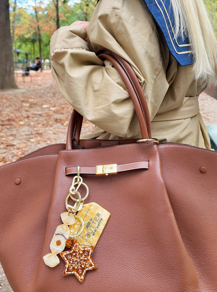 Hand-Painted Butter Bag Charm + Keycharm