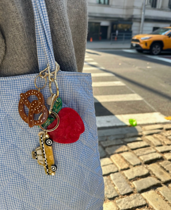 Hand-Painted Taxicab Bag Charm & Keychain