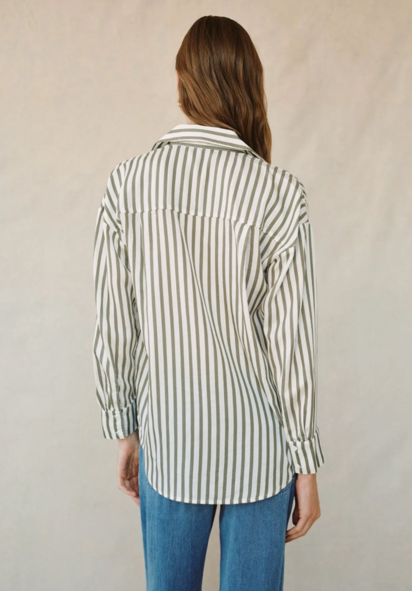 Oversized Button Down Fernwood Stripe