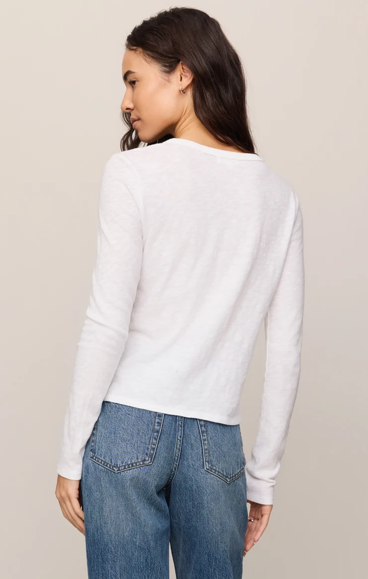 Junie Long Sleeve Tee-White