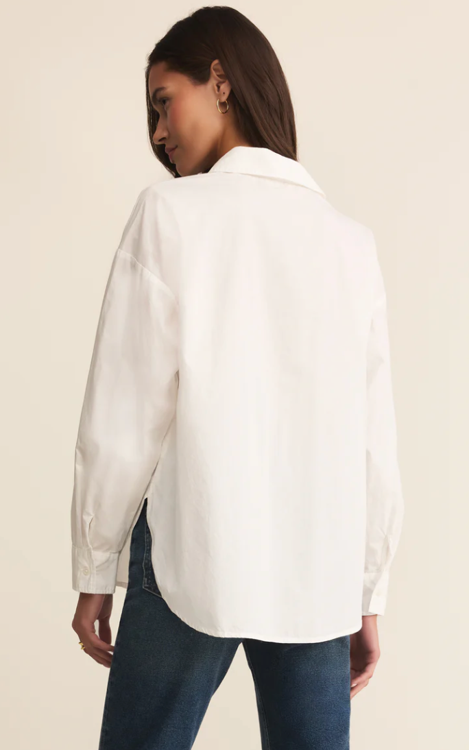 Elevated Poplin Button Up White