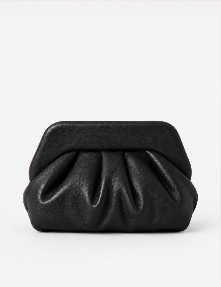 Juliet Leather Clutch- Black