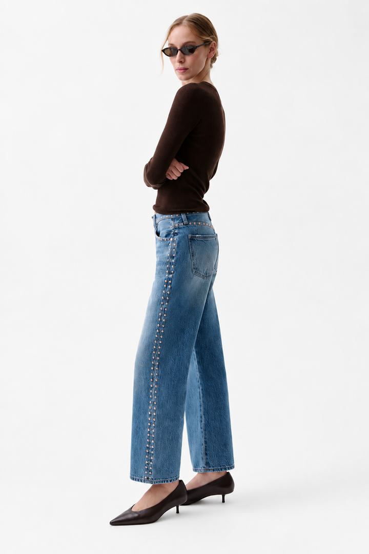 Lexi Mid Bowed Straight-Star Studded