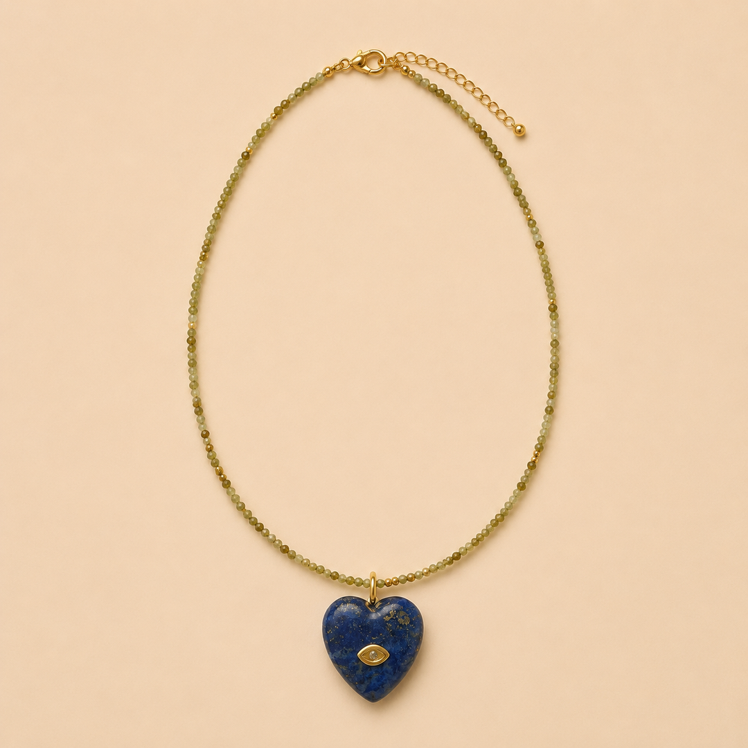 Petite Beads w/Lapis Heart