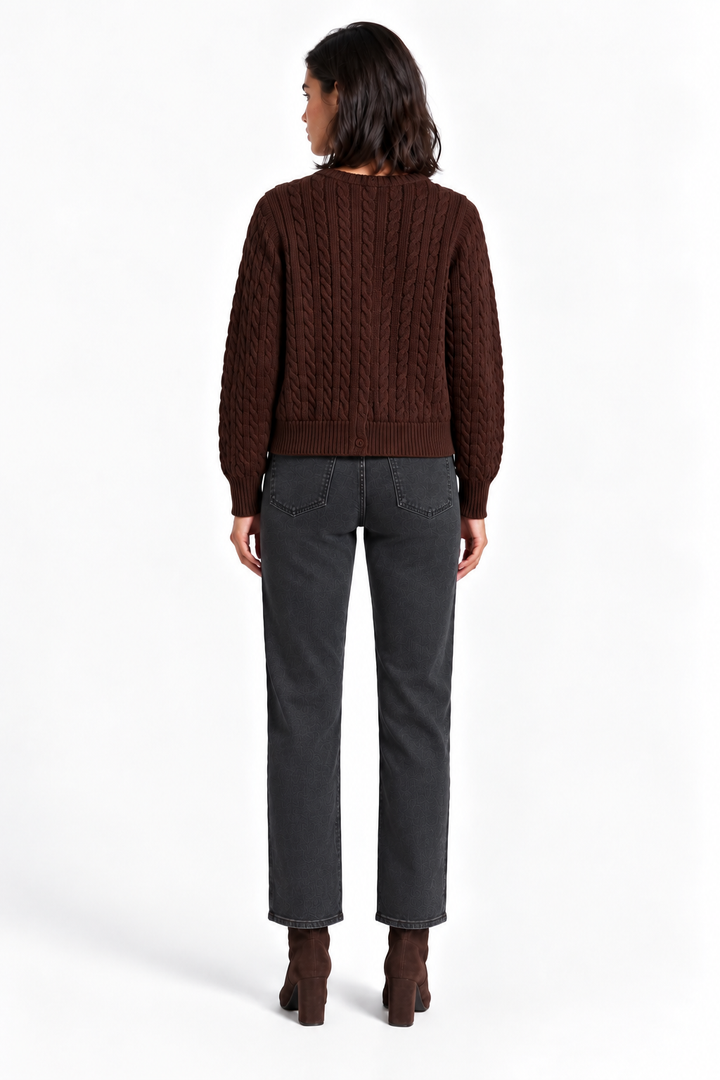 Brown Cableknit Sweater
