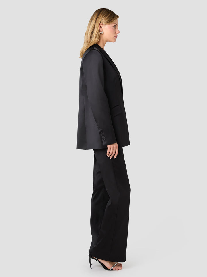 Maelys Satin Blazer-Black