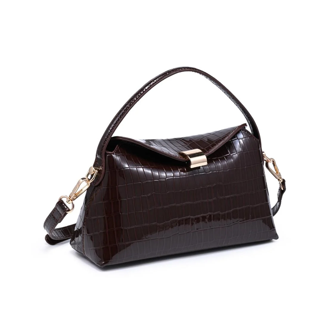Katerina Crossbody-Chocolate Croc