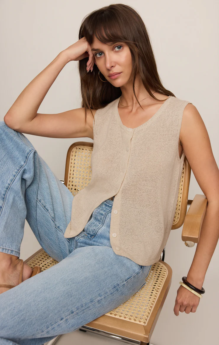 Syd Sweater Vest-Sandstone