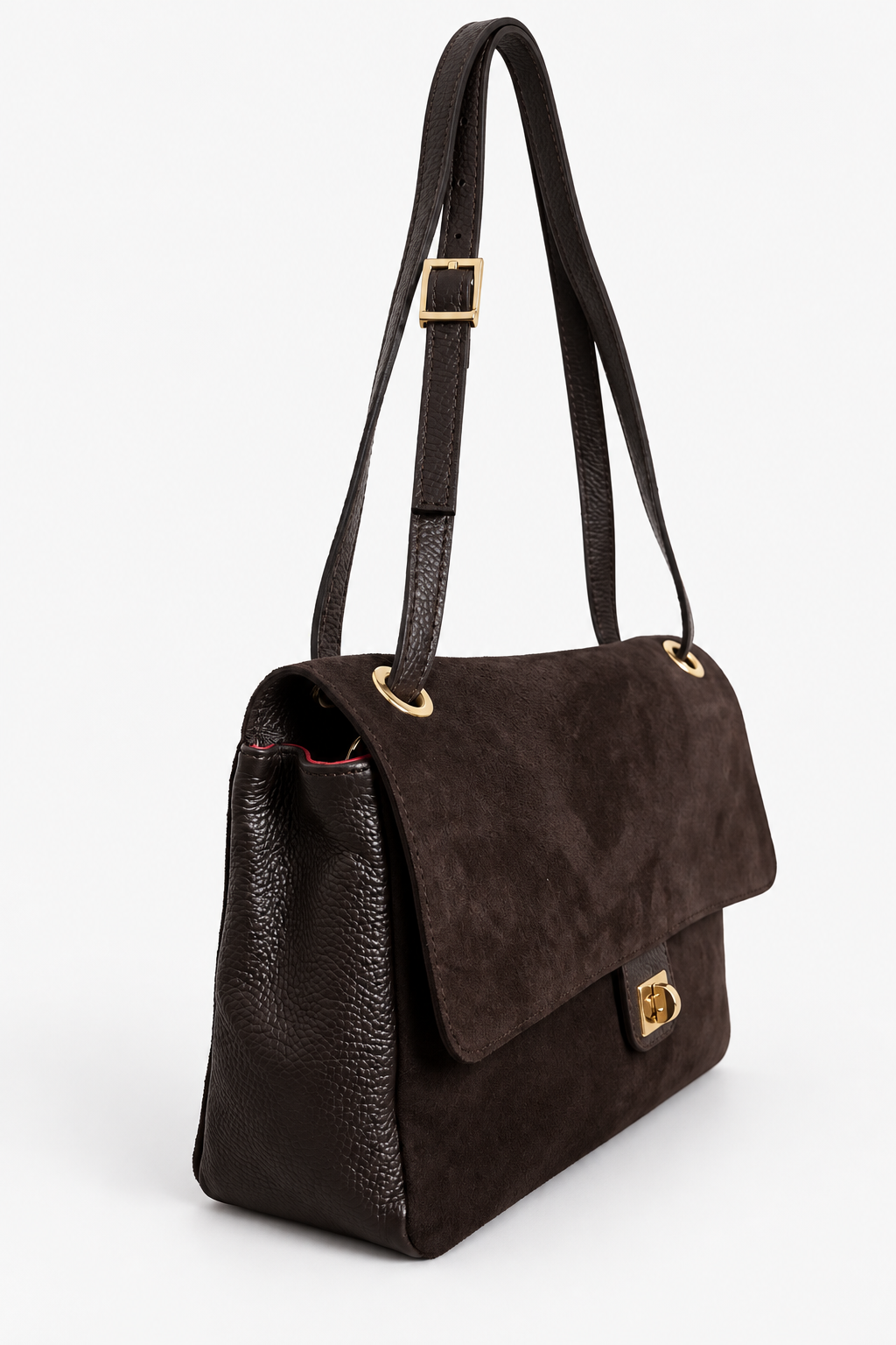 Aurora Suede Tote- Dark Brown