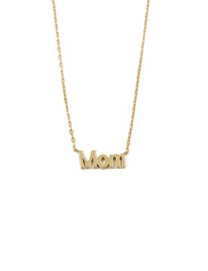 Gold Mom Block Necklace