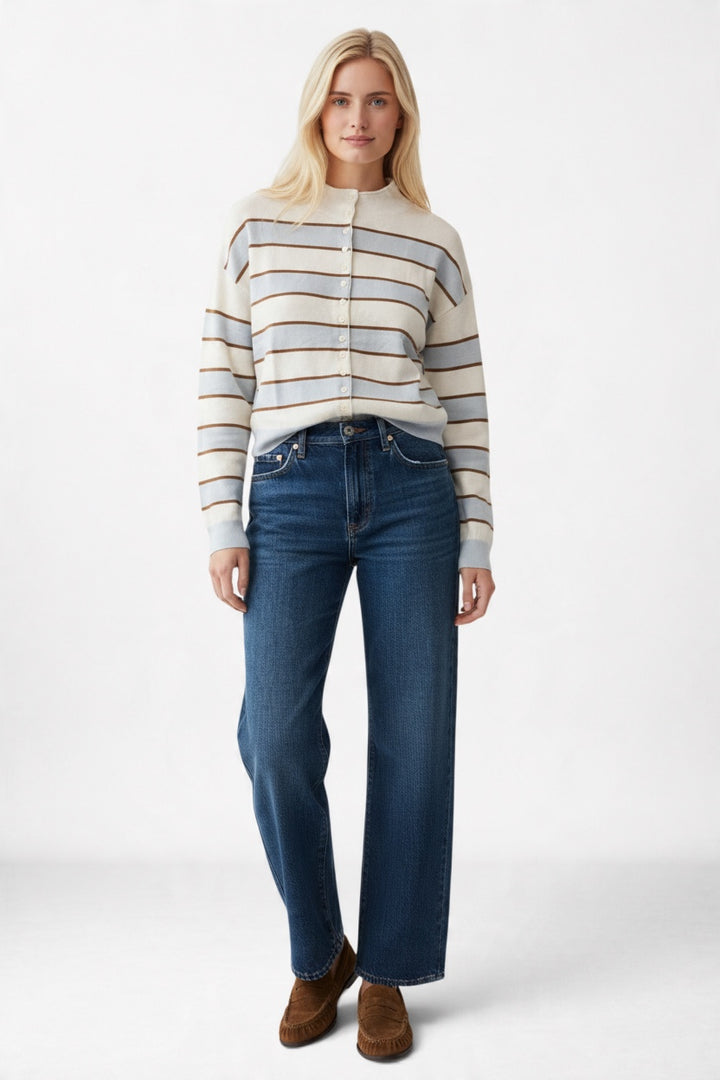Claude Cardigan-Ivory & Blue