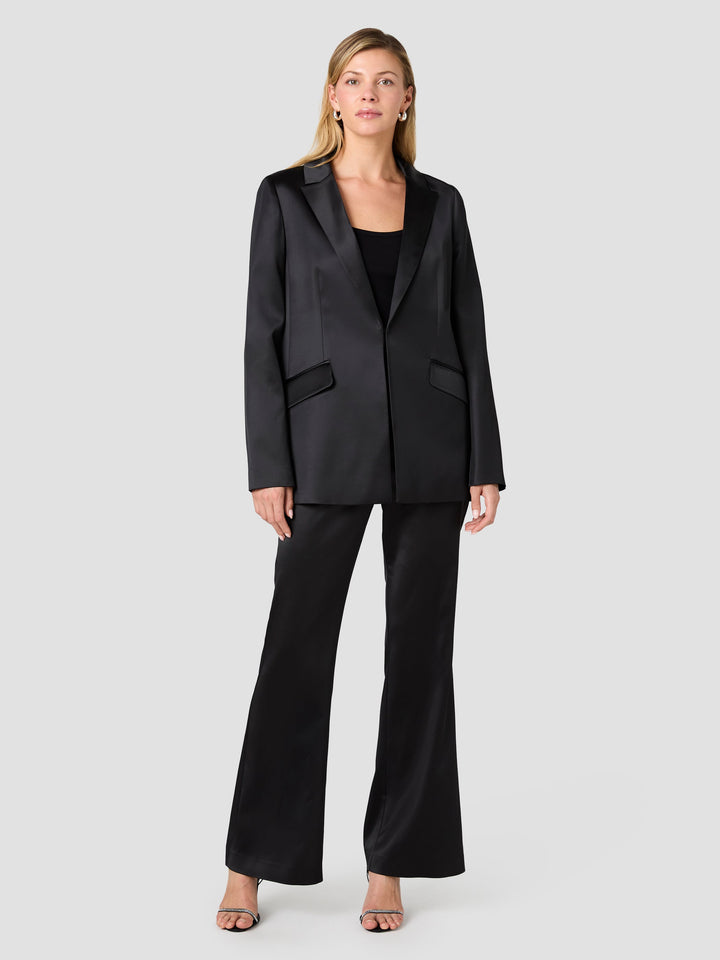 Maelys Satin Blazer-Black