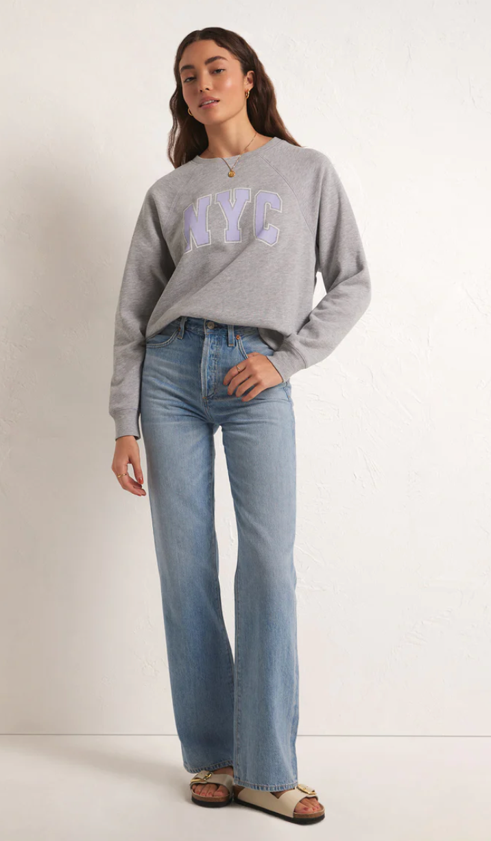 NYC Vintage Sweatshirt Heather Grey